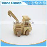 Wood 3D Vehicle Mini Pullze Crane r 3D Woodcraft Kit Assemble Paint DIY 3D Puzzle Toys for Kids Adults the Best Birthday Gift thumbnail-5