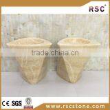 Yellow Honey Onyx Freestanding Oval Kitchen Sinks thumbnail-1