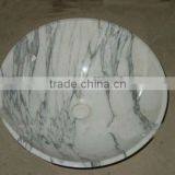 Round Arabescato Marble Wash Basin thumbnail-1