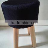 Living Room Furniture Padded Round Stool Ottoman Wooden Pouf thumbnail-2