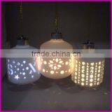 Factory Direct Hanging LED Lantern Ceramic With Hollow Design for Christmas thumbnail-1