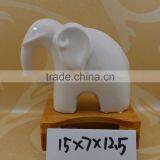 Factory Sale White Ceramic Elephant Figurine for Home Decoration thumbnail-1