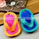 New Products Fashion Wholesale Cute Key Ring Promotional Gift Craft Mini Felt Sandal Keychain Made in China thumbnail-1