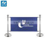Round Top Chrome Cafe Barrier With Canvas thumbnail-2
