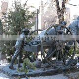 Bronze Foundry Lost Casting Wax Handcart Pioneer Statue for Garden thumbnail-4