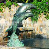 Outdoor Bronze Dolphin Sculpture Decorative Water Fountains thumbnail-2