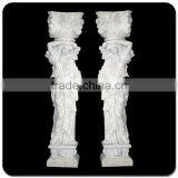 Garden Decoration Hot Sale Stone Carvings and Sculpture Column With Woman Statue Sculpture thumbnail-3