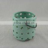 Blue Hanging Ceramic Mini Lantern thumbnail-1