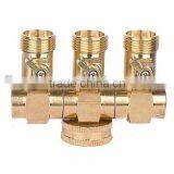 3 Way Hose Connector With Valve(faucet,fitting,connector,joint,connection) thumbnail-1