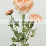 27261PN craft artificial velvet floral christmas single flower with plastic stem decorative wedding balls
