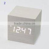 Multicolor Cube Led Digital Alarm Wooden Clock thumbnail-3