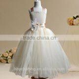 Girls Flower Dress Princess Party Pageant Formal Dress Crossed Back Sleeveless Lace Tulle Dress 4-9Y thumbnail-3