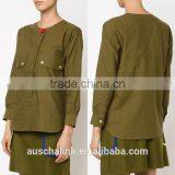 New Arrival Khaki Patch Pocket Fancy Casual Shirt OEM Service thumbnail-6