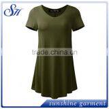 Women's Swing Loose Fit Comfy Flattering Tunic Tops 95% Rayon 5%Spandex thumbnail-4