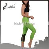 Classic 7/8 Green Yoga Mesh Capri Leggings thumbnail-2