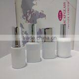 Fancy White UV Coated Bottle With Shiny Silver Cap,gel Bottle Sets With Cap and Brush India thumbnail-4