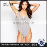 Top Quality Wholesale Price Custom Made Plain Women High Leg Spagetti Strap Bodysuit Sexy Tight Cotton Bodysuit thumbnail-1