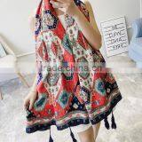 2017 New Spring China Girl Scarf National Wind Geometric Figure Cotton Material for Trip Women Tippet thumbnail-2