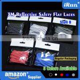 Flat Visibility Shoe Laces Reflective Shoelaces Running Cycling Safty Shoestring - Runners Flat Double Sides Reflective Lace thumbnail-6