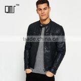 Classic Real Hero Collarless Round Neck Biker Waterproof Leather Men Jacket thumbnail-1