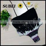 Explosion Models Tassel Print Bikini Swimwear Triangle Split Swimwear Female thumbnail-2