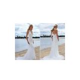 New Style Chiffon Over Flat Satin Custom-made Wedding Dress thumbnail-1