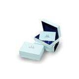 Custom Plastic Shell Jewelry Packaging Rigid / Paperboard Blue Gift Boxes For Ring Storage