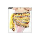 Embroidered chiffon hip scarves for belly dance in performance or practice