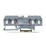 UL 600V 20A 24 - 12 AWG 4 Conductor Spring Terminal Block , PA66 Insulation Material