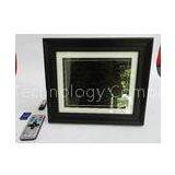 Black 8 Inch High Resolution Digital Picture Frame With Wooden Frame 350cd/m2