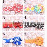 Cheap Wholesale Childrens Boutique Headbands Various Damask Polka Dots Knit Cotton Hair Bows Low Moq Flower Elastic Headbands thumbnail-1