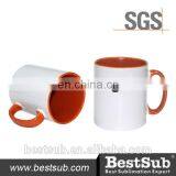 JS Coatings Sublimation Mugs 10oz Inner Rim Color Mug Orange B10T-02