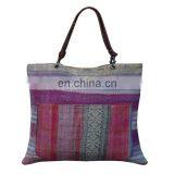 Wholesale New Arrival 2017 Kantha Hand Bag Vintage Leather Handle Kantha Tote Bag thumbnail-1