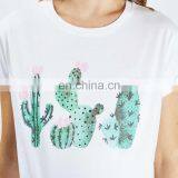Latest Fashion Designs Wholesale Custom Printing Cotton Women t Shirt thumbnail-4