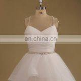 New Arrival Eleagnt V Neck Beaded Straps & Betl Puff Wedding Gown Ruffle Organza thumbnail-2