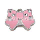 Custom OEM/ODM Wholesale Metal Lovely Pink Diamond Dog Tags thumbnail-1