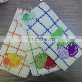 applique check towel set with pattern vegetables