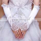 Instyles white long satin lace pearl fingerless gloves wedding bridal bridesmaid opera