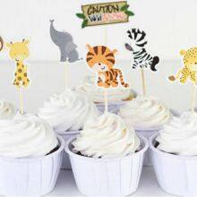 Party Decorative Animal Picks for Cupcake Toppers Kid Birthday Party thumbnail-1