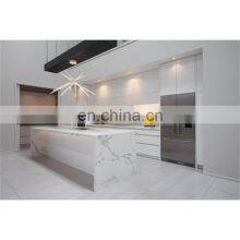 Quartz Stone Island Furniture Kitchen White Solid Wood L-shaped Kitchen Cabinets thumbnail-1