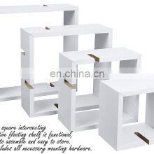 White Finished Wooden Floating Wall Shelf thumbnail-3