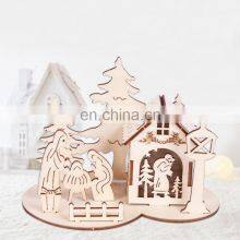 Christmas Desktop Ornaments Santa Claus Snowman House 3D Puzzle Ornaments Decoration thumbnail-4
