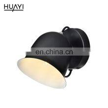 HUAYI Factory Wholesale Black Iron Lamp Body Indoor Bedroom Hotel Wall Mounted LED Wall Lamp thumbnail-2