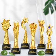 custom logo Resin trophy gold black Creative trophy 3 buyers