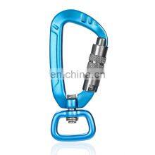JRSGS Good 4KN Colorful Auto Locking Aluminum Swivel Carabiner Snap Hook For Dog Leash 7801D2TN