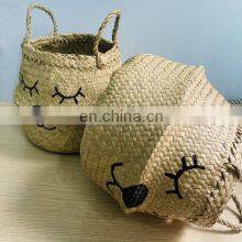Sleepy Bear Set Seagrass Belly Basket Plant Holder Storage Basket Decor Home High Quality thumbnail-2