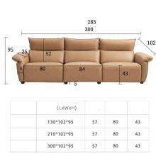New Hidden Control Panel Function Sofa Italian Double Armrest Headrest Adjustable Combination Sofa Furniture thumbnail-4