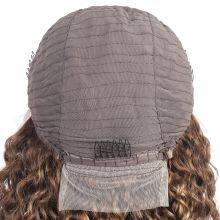 Highlight Wig Human Hair 13X4 Kinly Curly Frontal Wig P4/27 Honey Blonde Highlighted Lace Frontal Wigs For Women thumbnail-5