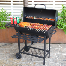 New Arrive High Quality Charcoal Grill With Two Shelf Wooden Table With Big Size Wheel Easy Cleaning for Camping Easy Assembled thumbnail-4