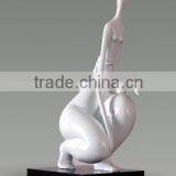 Nude Female Bronze Sculpture Squat Woman Modern Bronze Sculpture Urban Statue thumbnail-3